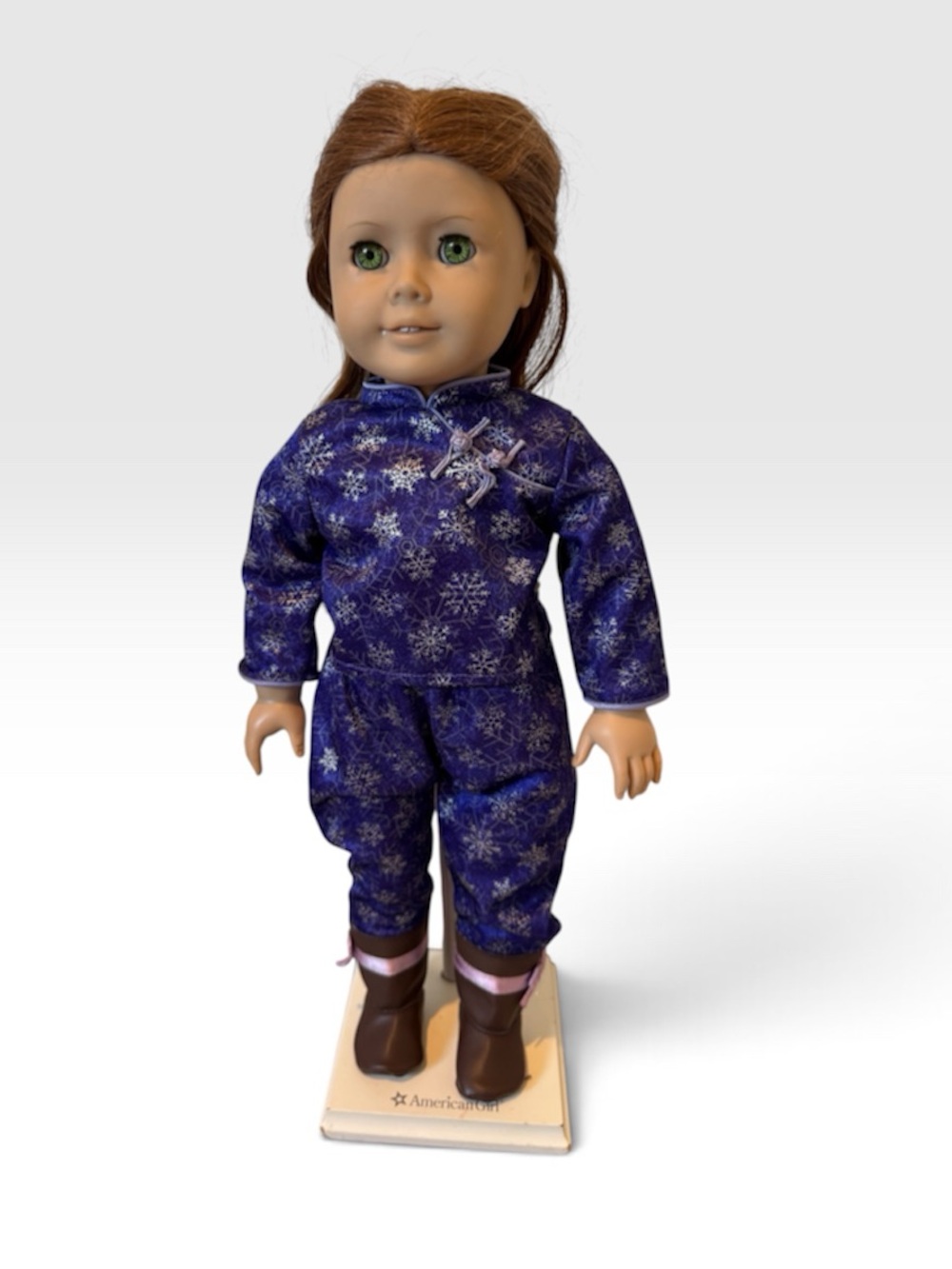Vintage PleasantCompany Felicity Merriman Doll 18"Auburn Hair Winter PJ ShoesLot